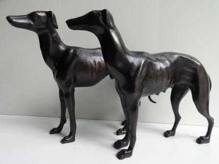 Pair greyhound figures 