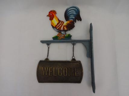 Cockerel welcome sign