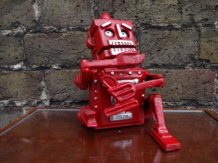 Robot moneybox -red