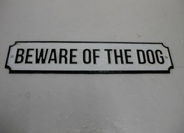 37cms Beware of dog plaque