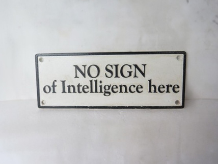 no sign of intelegencce