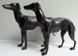 Pair greyhound figures 