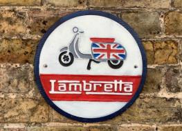 round Lambretta wall plaque