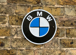 cast iron BMW plaque