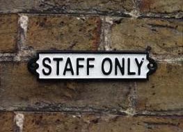 Rectangular Staff Only sign