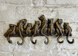 bronze colour cats key rack