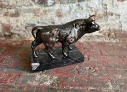 bull figure with marble base