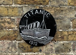 round aluminium Titanic plaque