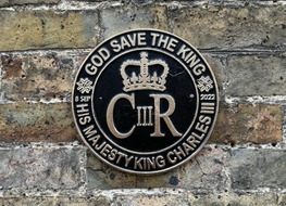 aluminium king Charles 3rd plaque