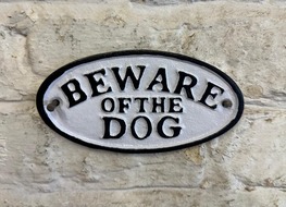 beware of the dog sign